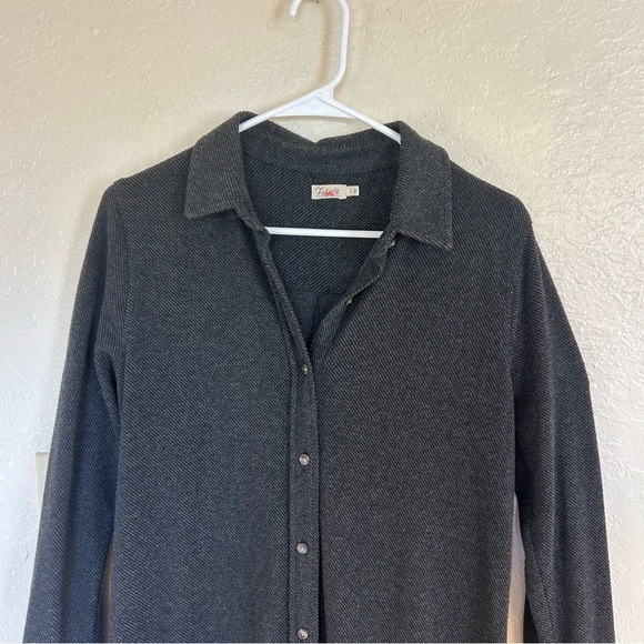 Faherty Legend Sweater Dress Heathered Black Twill size Small Soft Staple Casual - Picture 13 of 13